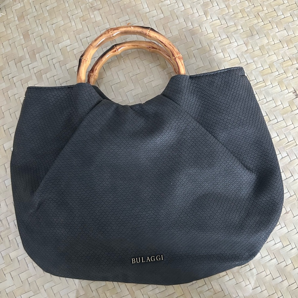 Black Bamboo-Handle Tote